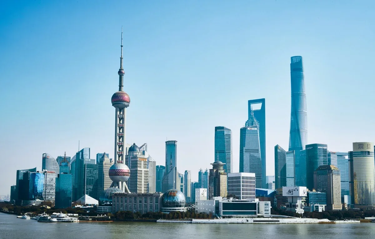 Pudong skyline and the Huangpu River in Shanghai, China
