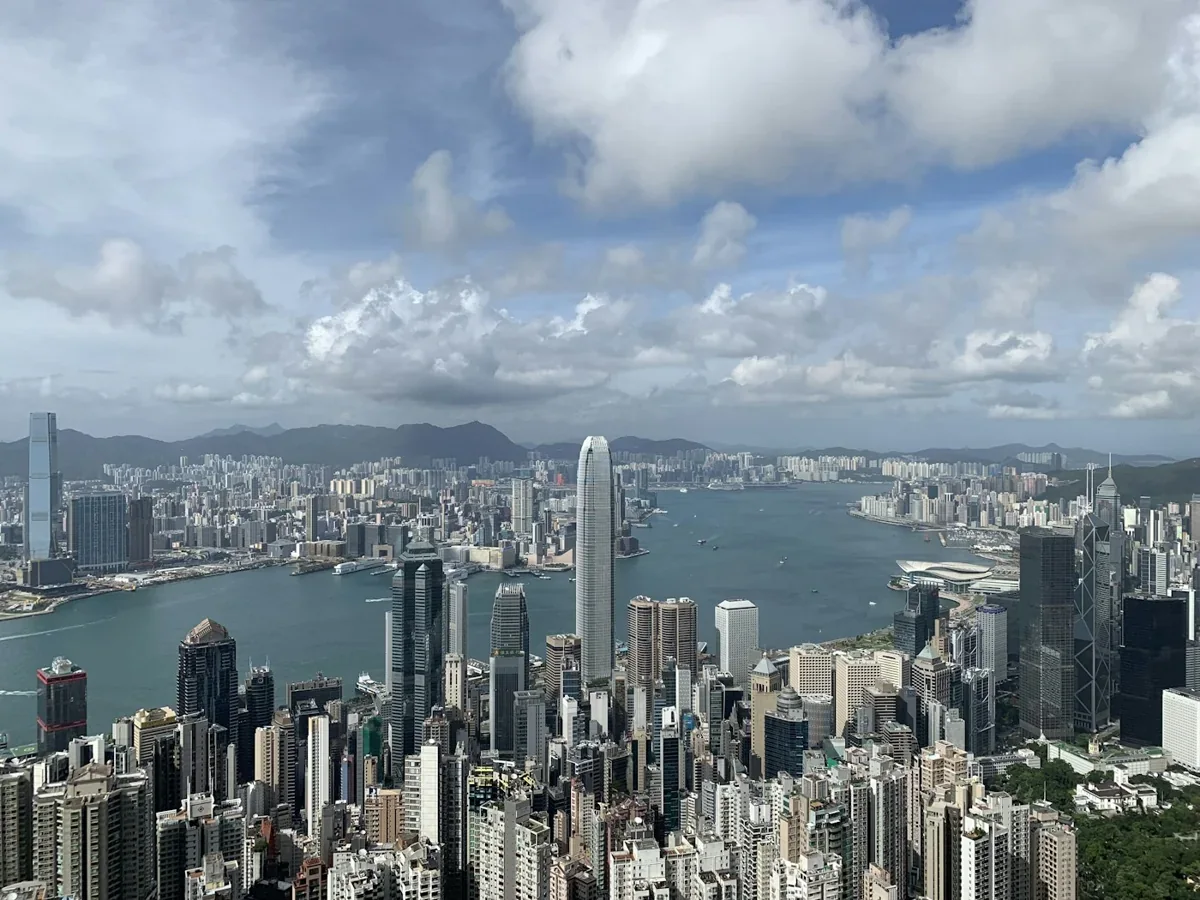 Hong Kong skyline and Victoria Harbour in daylight