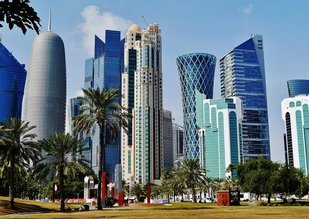 Modern high-rise buildings in West Bay, Doha, Qatar